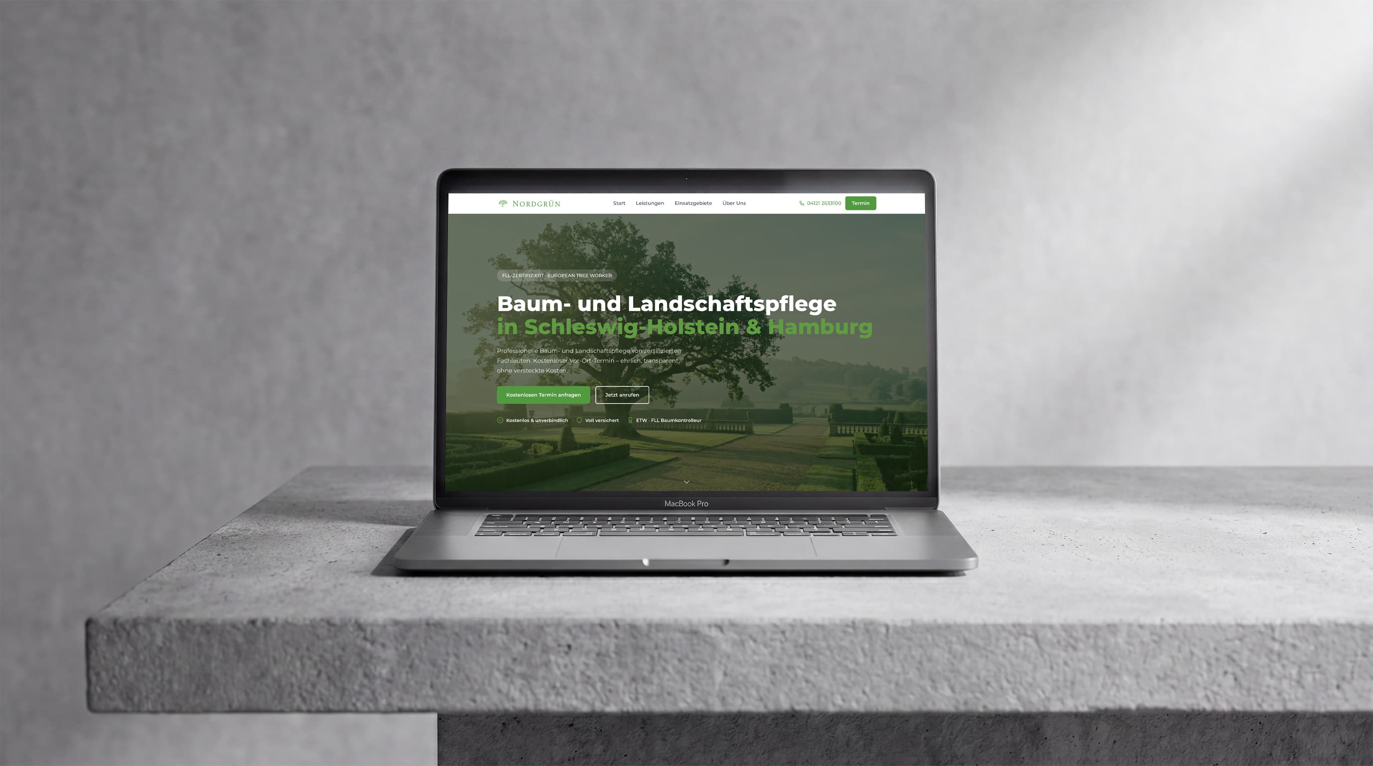 Nordgrün Website Mockup